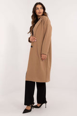 Single-breasted button closure coat