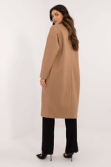 Single-breasted button closure coat