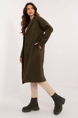 Single-breasted button closure coat