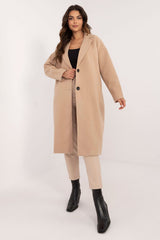 Single-breasted button closure coat