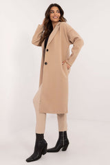 Single-breasted button closure coat