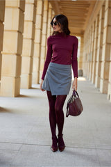 Asymmetrical front flap skirt pants