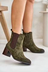 Heel boots made of eco suede