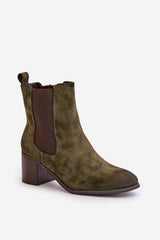 Heel boots made of eco suede