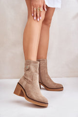 Classic eco suede heel boots