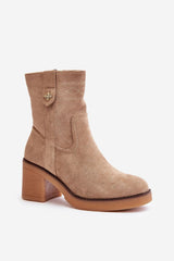 Classic eco suede heel boots