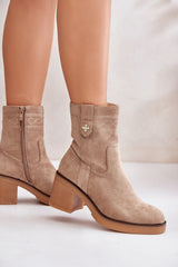 Classic eco suede heel boots