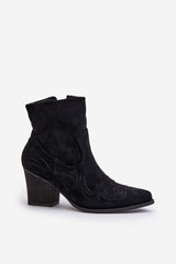 Cowboy black heel boots