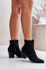 Cowboy black heel boots