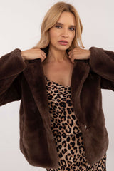 Elegant  slip-in pockets fur jacket