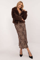 Elegant  slip-in pockets fur jacket