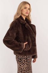 Elegant  slip-in pockets fur jacket