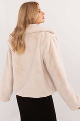 Elegant  slip-in pockets fur jacket