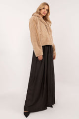 Elegant  slip-in pockets fur jacket