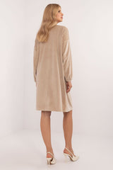 Long sleeves velour everyday dress