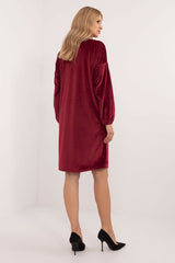 Long sleeves velour everyday dress