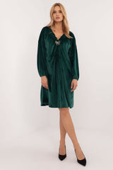 Long sleeves velour everyday dress