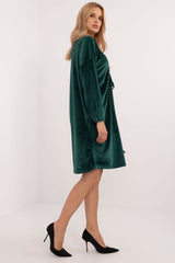 Long sleeves velour everyday dress