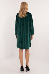 Long sleeves velour everyday dress