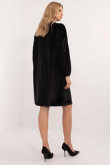 Long sleeves velour everyday dress