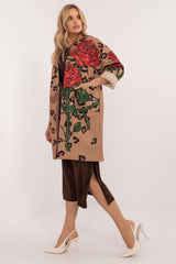 Women's rose print transitional coat