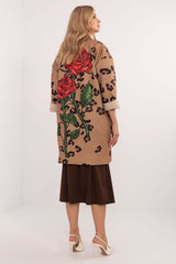 Women's rose print transitional coat