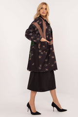 Women's rose print transitional coat