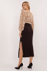 Midi pencil skirt with a slit