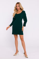 Charming deep square neck mini dress