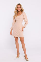 Charming deep square neck mini dress