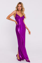 Long striking metallic sheen evening dress