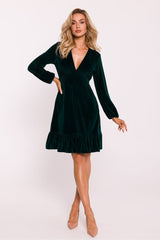 Soft velour knitted stylish dress