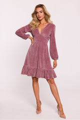 Soft velour knitted stylish dress