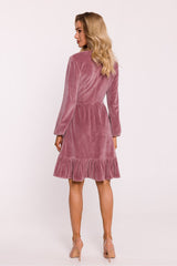 Soft velour knitted stylish dress