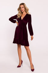 Soft velour knitted stylish dress