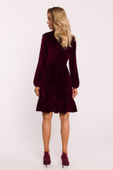 Soft velour knitted stylish dress