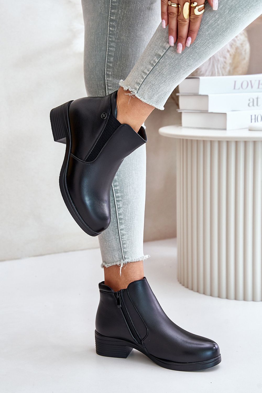 Women's casual ankle heel boots