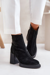 Elegant black heel boots