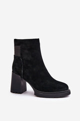 Elegant black heel boots