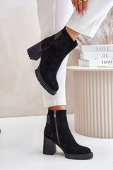 Elegant black heel boots