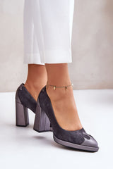 Elegant Laura Messi block heel pumps