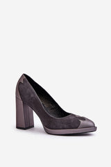 Elegant Laura Messi block heel pumps