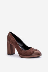 Elegant Laura Messi block heel pumps