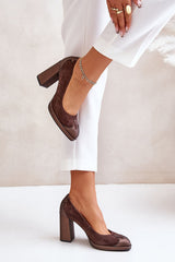 Elegant Laura Messi block heel pumps