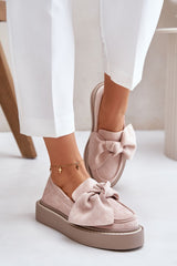 Women's cute bow loafers