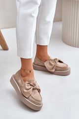 Women's cute bow loafers