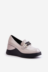 Women's natural leather loafers