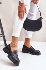 D&A Elegant leather black loafers