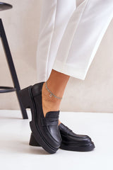 D&A Elegant leather black loafers