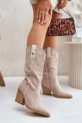 Women's cowboy boots made of eco suede